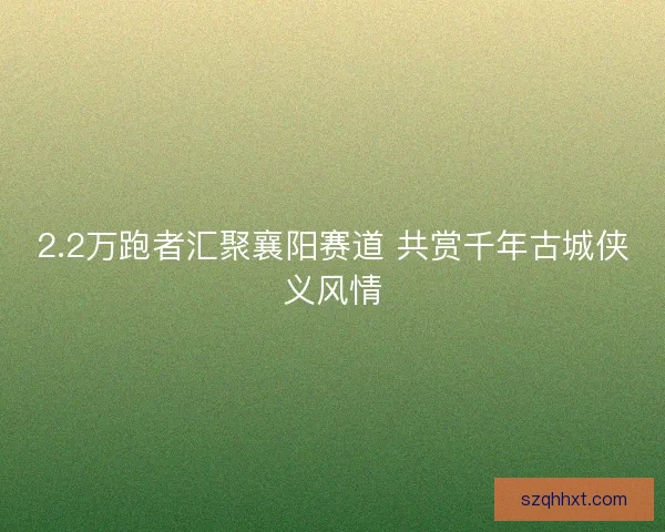 2.2万跑者汇聚襄阳赛道 共赏千年古城侠义风情