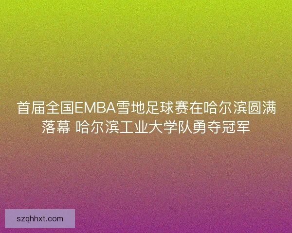首届全国EMBA雪地足球赛在哈尔滨圆满落幕 哈尔滨工业大学队勇夺冠军